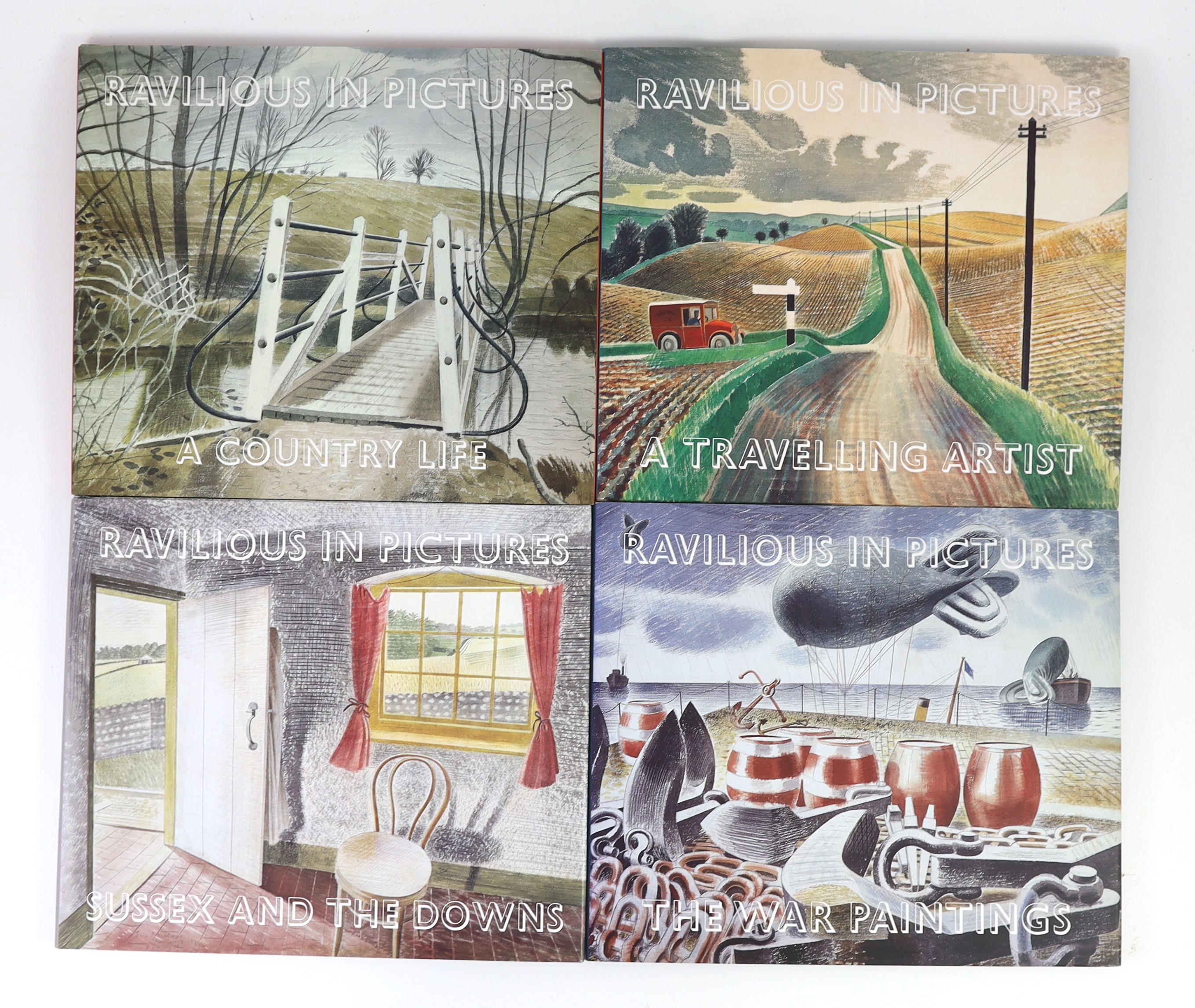 Ravilious, Eric - 14 works, about or Illustrated by:- Ravilious in pictures- (4 monographs, consisting Sussex and the Downs, The War Paintings, A Country Life and A Travelling Artist); Ravilious Submarine, The Mainstone